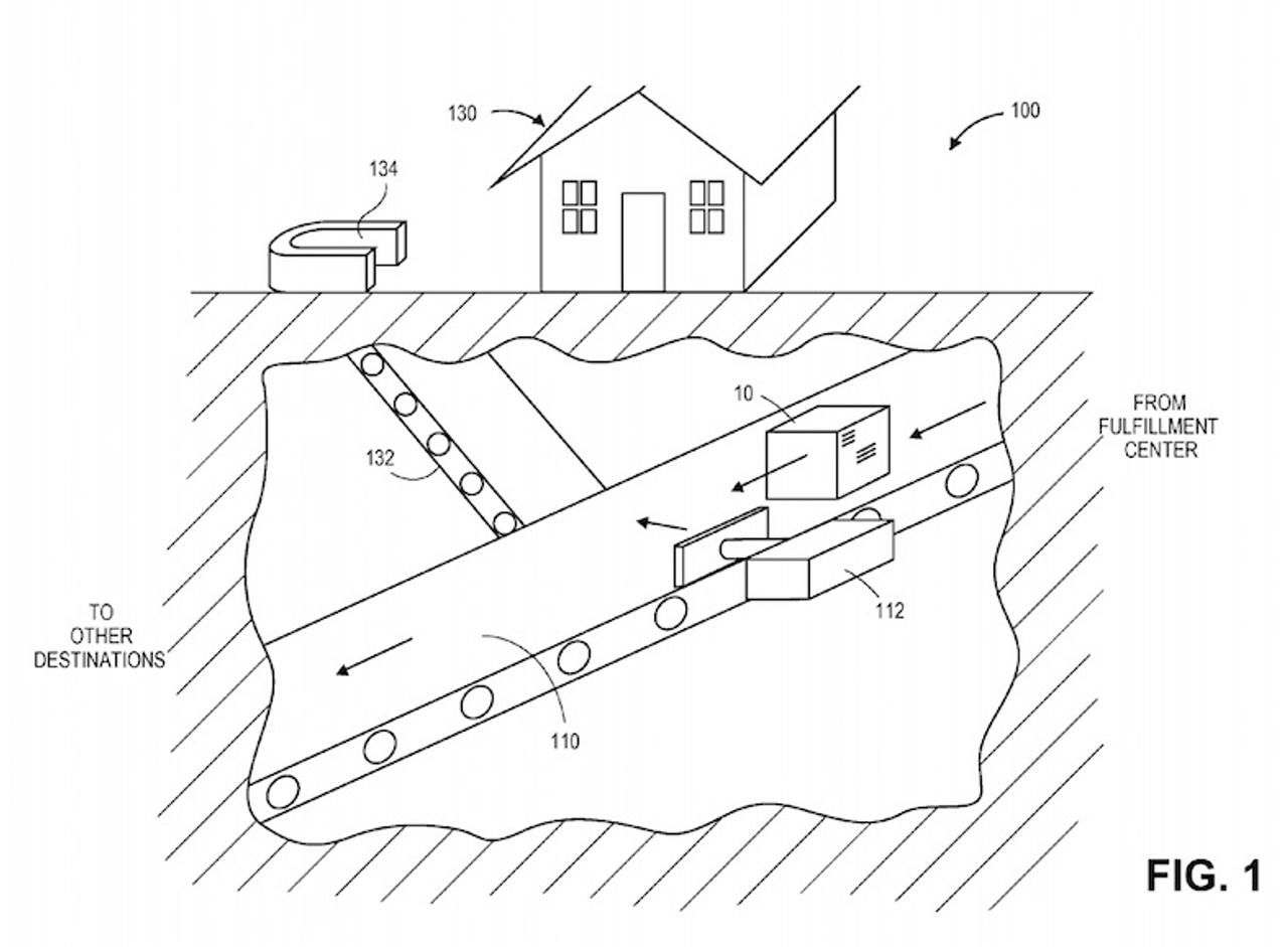 Amazonの新特許シリーズ。今度は配送センターと家をつなぐ地下トンネルを考案