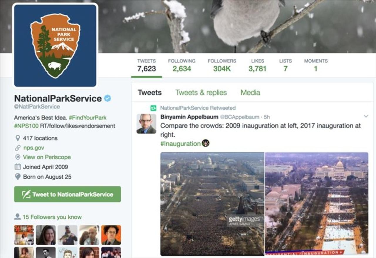 トランプ大統領就任式の｢記録的動員数｣の閑古鳥っぷりをRTした国立公園局が全職員ツイート禁止に