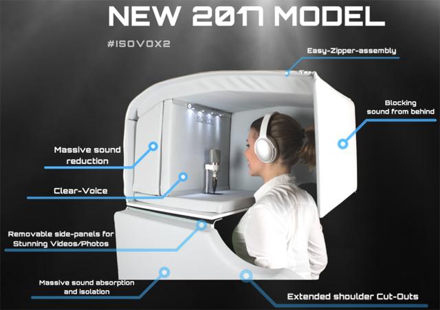 どこでも歌の録音ができる、ポータブルなボーカルブース｢ISOVOX 2