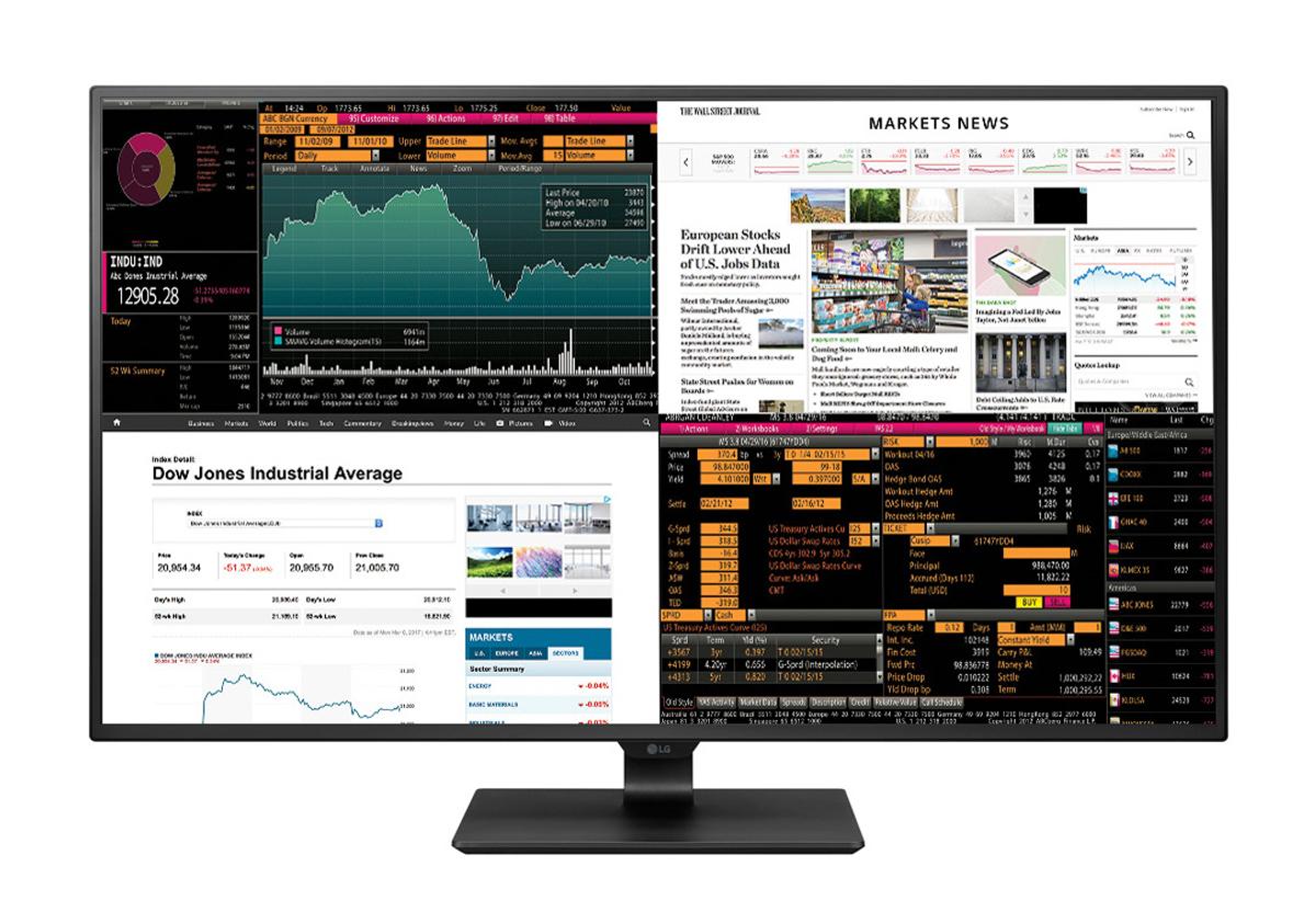 LG製の42.5インチ4Kモニターが国内発売。21.5インチのフルHD画像を4面 