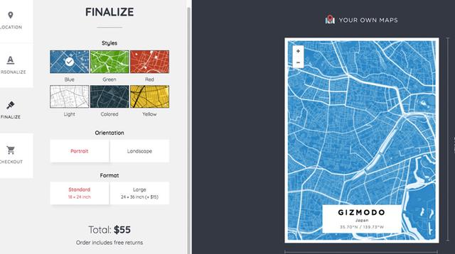 自分の街の地図をかっこいいポスターに印刷してくれるサービス Your Own Maps ギズモード ジャパン