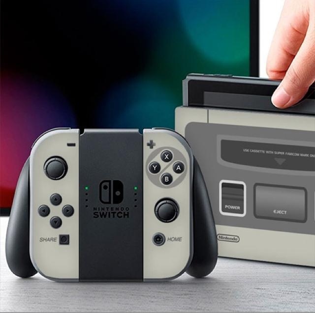 ニンテンドースイッチをファミコン風、スーファミ風にするスキンシール