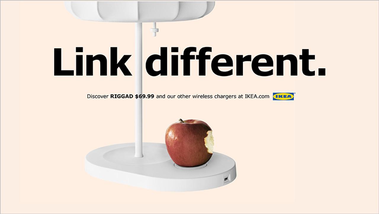 iPhone 8をバリバリ意識したIKEAのワイヤレス充電の広告