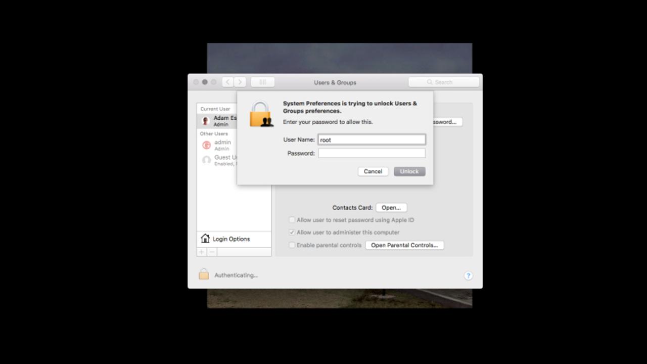 macOSに重大脆弱性発見。パスワード入力なしでログインできてしまう