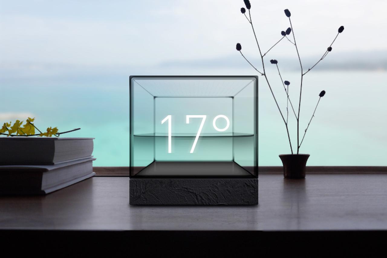 雨の日は気泡、風の日は波が立つ。水の動きで天気が分かる｢Weather Cube｣