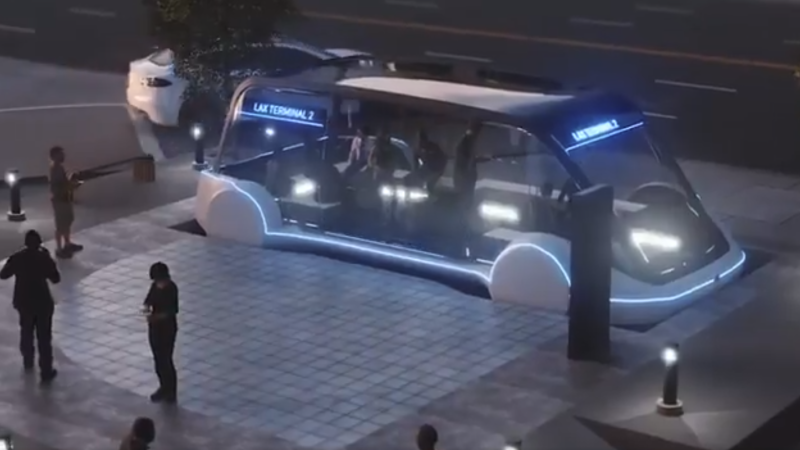 未来的なバスが登場。イーロン・マスクのトンネル・インフラ｢アーバン・ループ｣計画に新映像