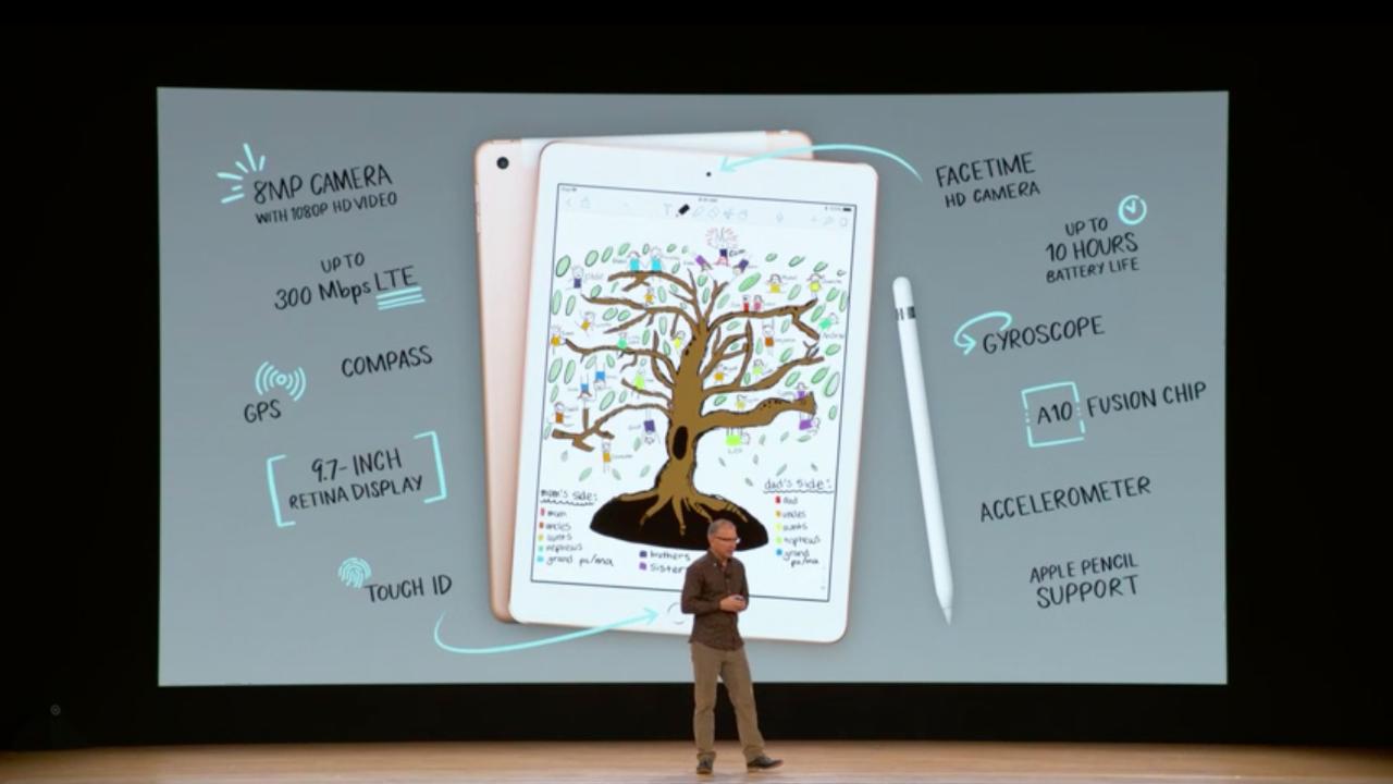 新型iPad発表！ Apple Pencil対応で9.7インチ、一般向けは329ドル