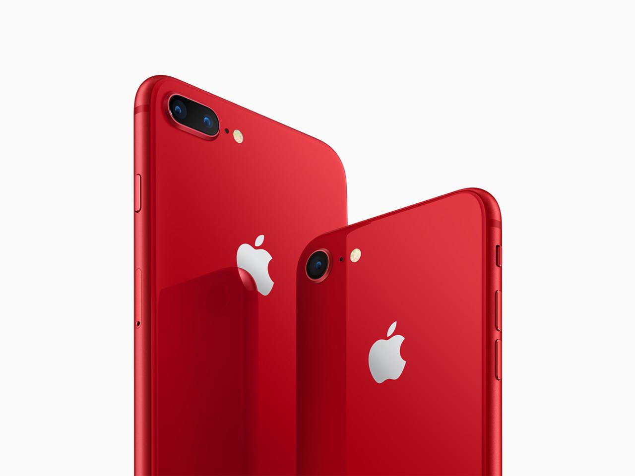 赤いiPhone 8、携帯3キャリアからも発売。au、ソフトバンクは13日（金）から