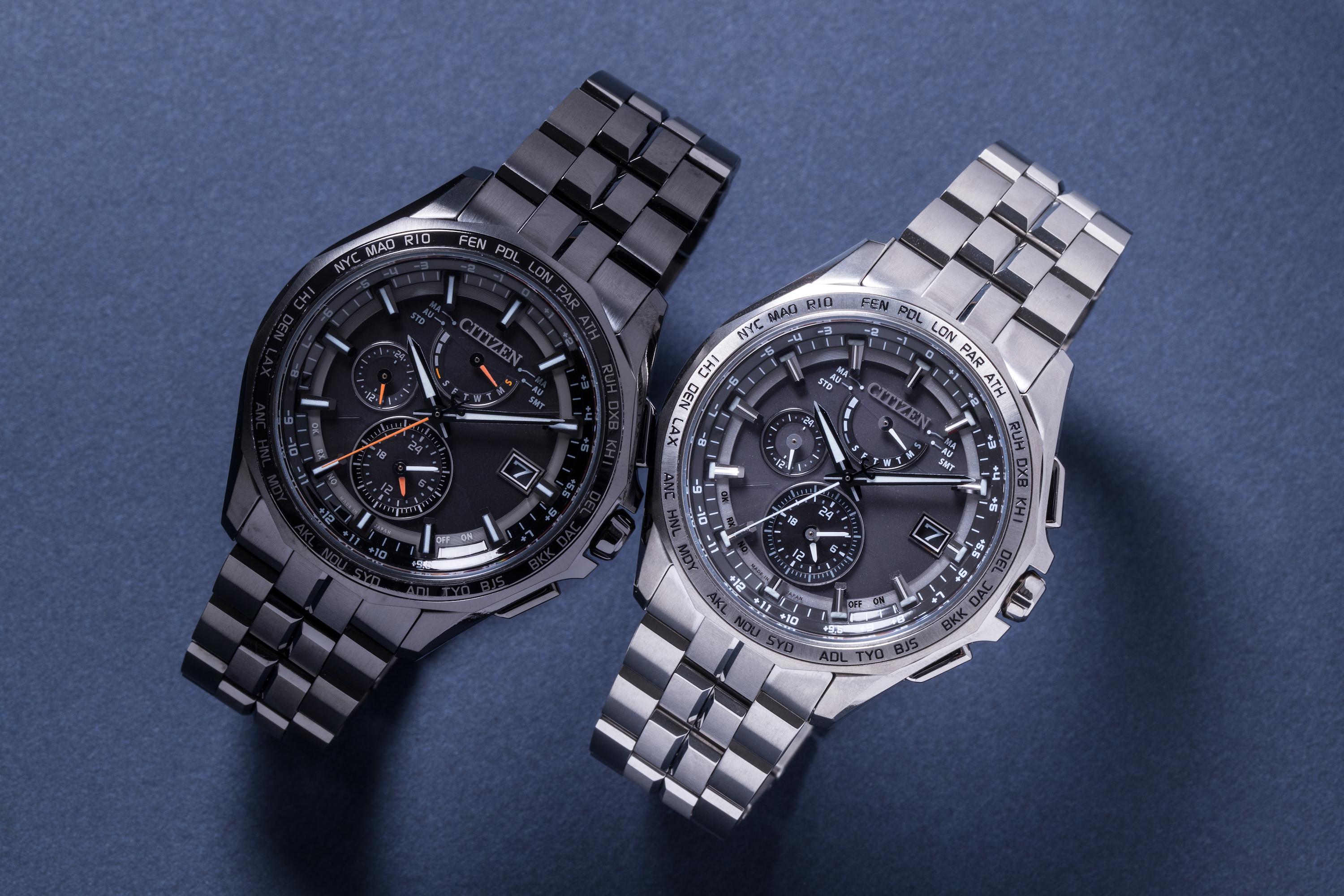 シチズン アテッサ 電波ソーラー 軽量チタン CITIZEN - 人気のGMT 