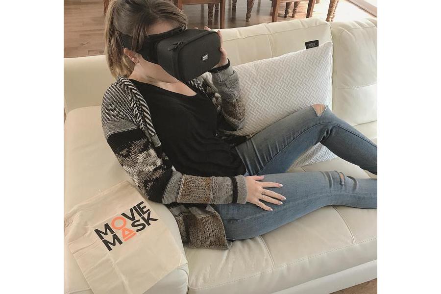 MovieMask ムービーマスク Moviemask Premium ブルー 装着すれば映画館。スマホと楽しむ2D専用のゴーグル『MovieMask