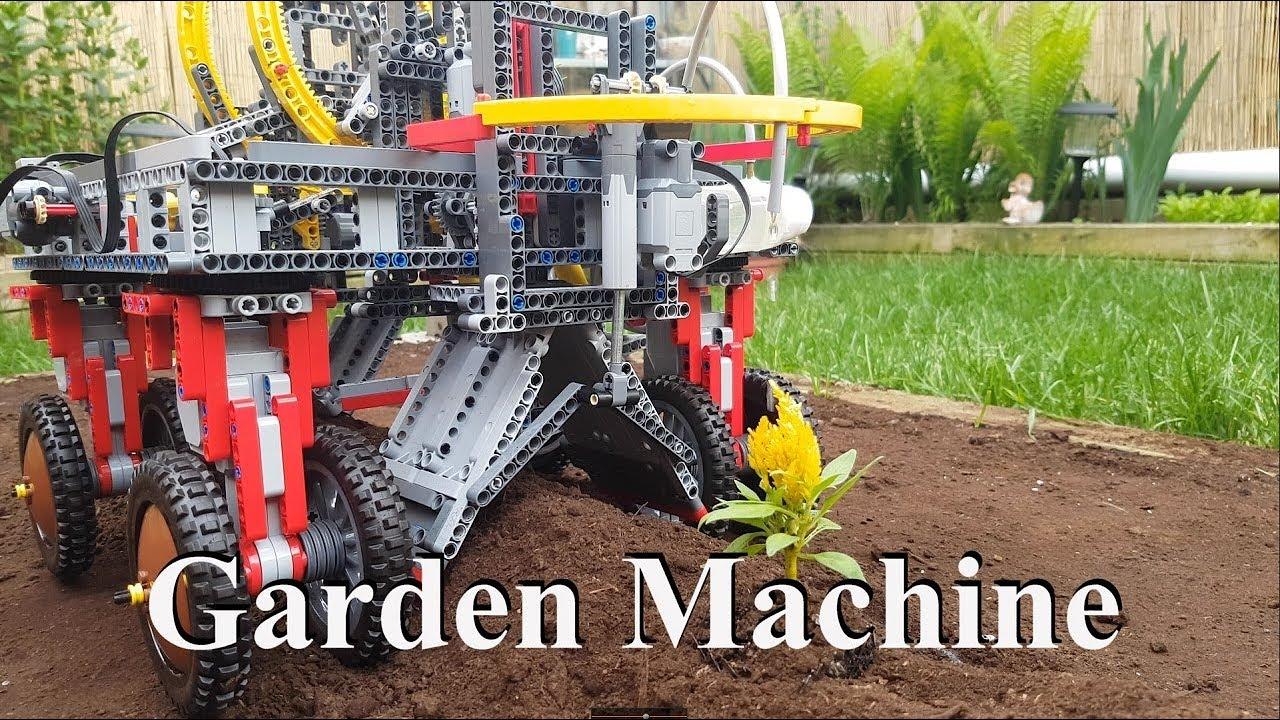 苗木を植えて水もやる、レゴでできた働き者のガーデン・マシーン