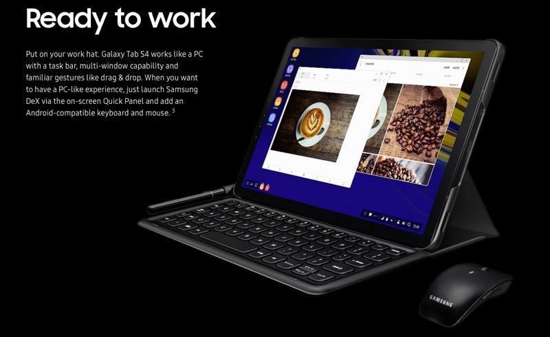 Samsungから｢Galaxy Tab S4｣発表。キーボードを装着→DeXデスクトップ ...