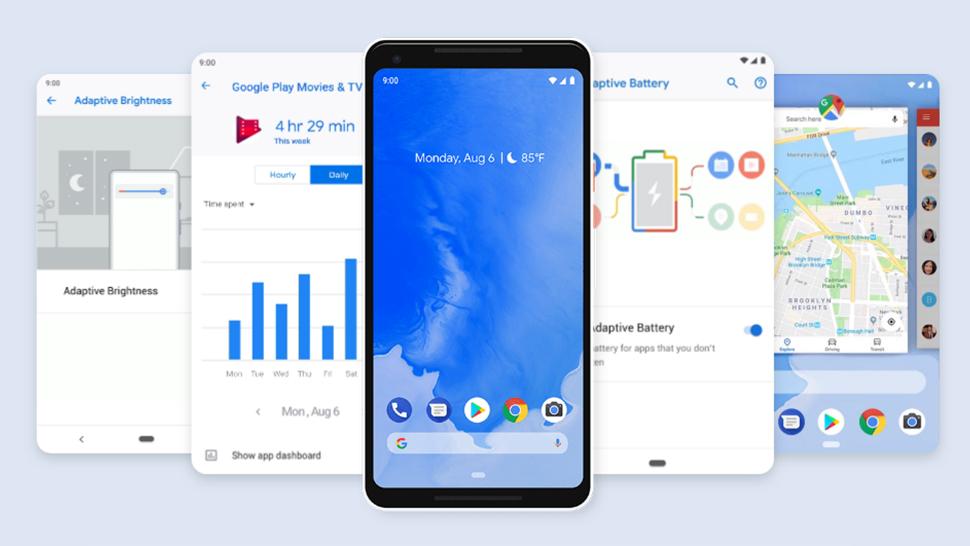 android9 pie 時計の位置