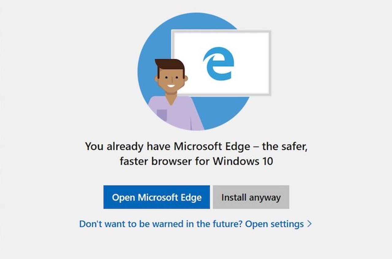 スーパーおせっかい。Windows 10、ChromeやFirefoxインストールで警告表示