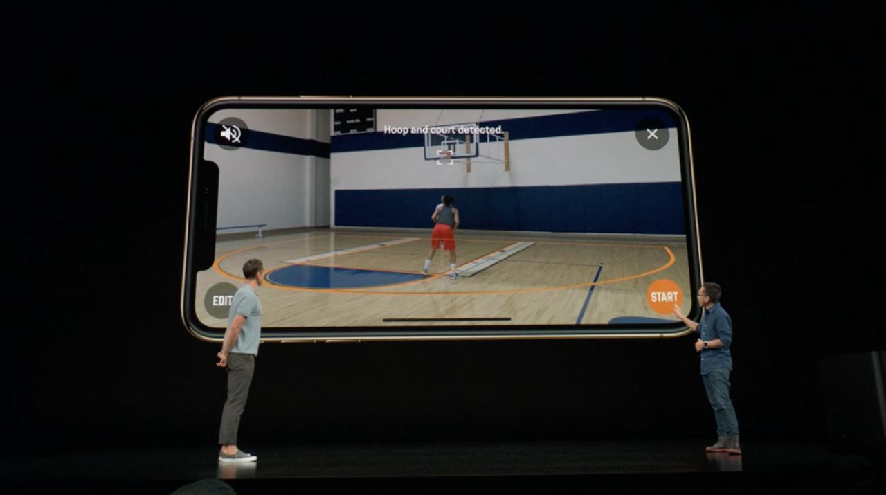 スマホで映すだけで、バスケのシュートをスコアリングしたり動体認識をしてくれるんですって #AppleEvent