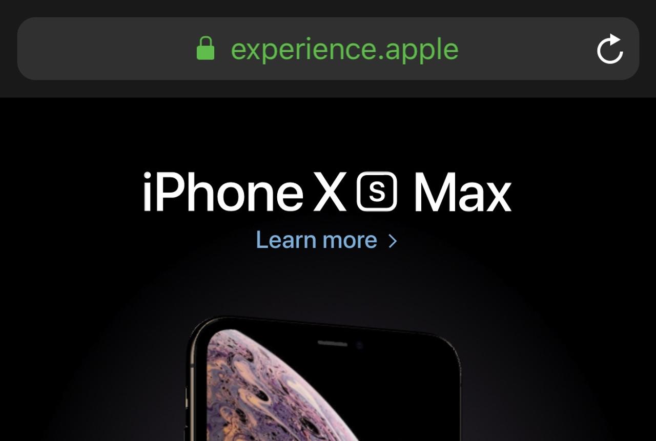 iPhone XS/XS Maxの特設モバイルサイト｢.apple｣のApple独自ドメイン下で展開中