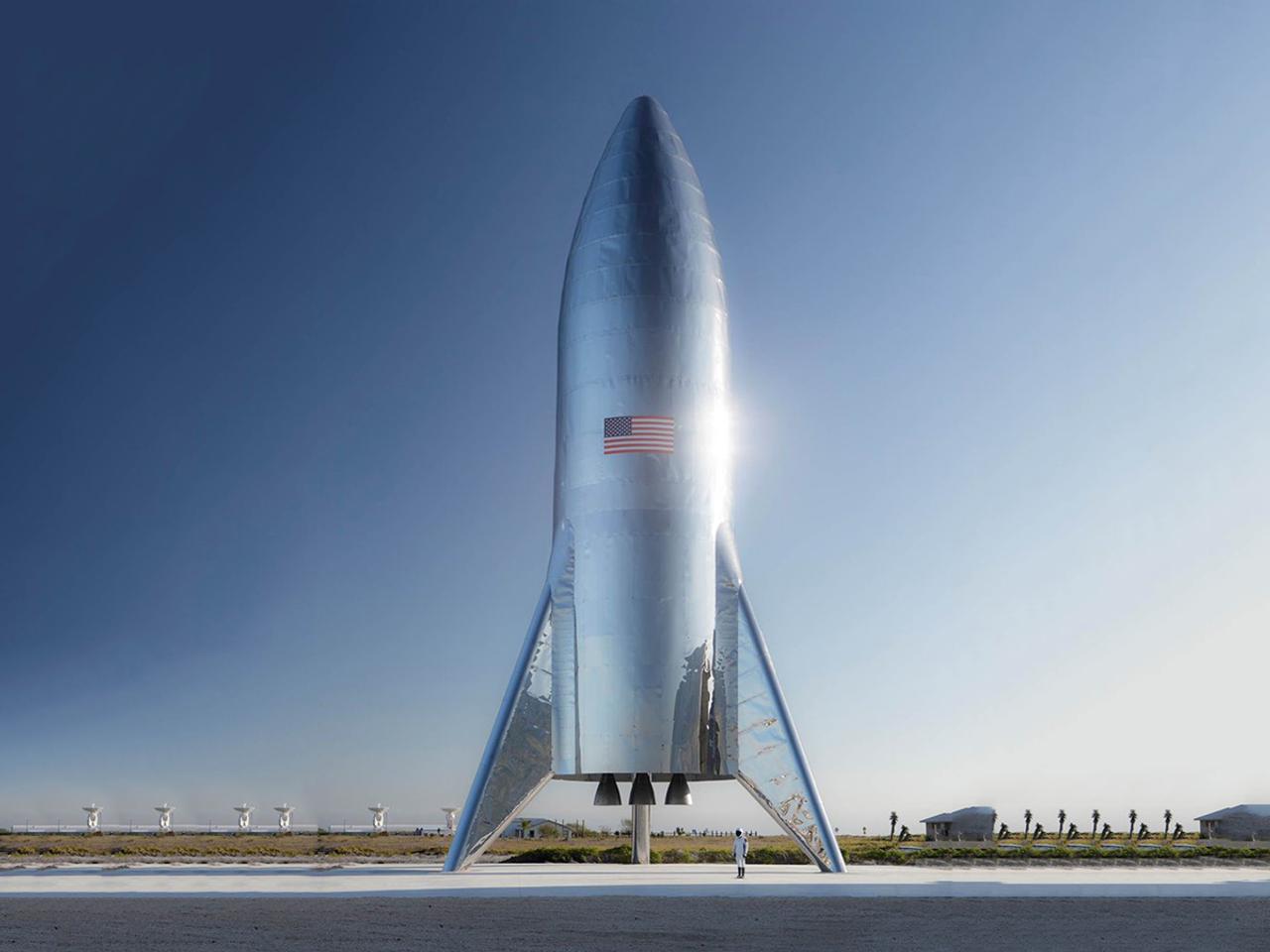SpaceXの試験用Starshipが完成。ギンギラギンだけど夏休みの工作っぽいかも…