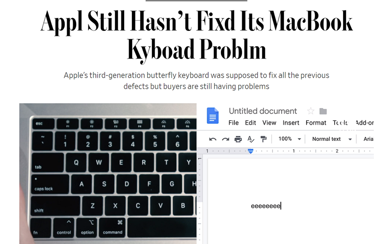 新MacBookでもバタフライキーボード勝手に連打問題。Appleが再び謝罪