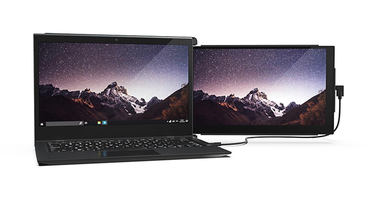 これはスマートだ。ノートPCに貼り付けて使えるモバイルディスプレイ 