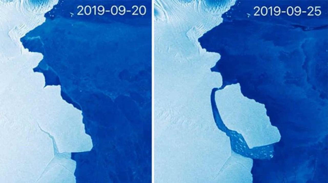 南極の巨大な氷山が分裂しました