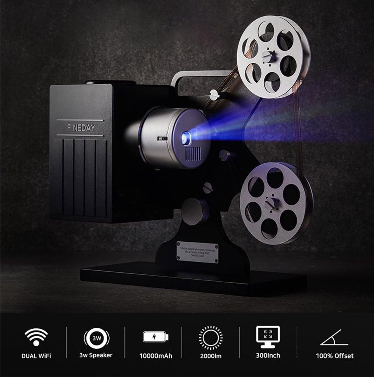 タッチパッドとWi-Fi搭載でネットサーフィンも！ 8mm映写機ソックリなデジタル・プロジェクター