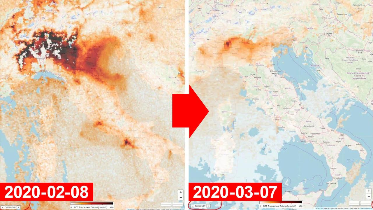 コロナで移動制限中のイタリア、大気の汚染物質が激減