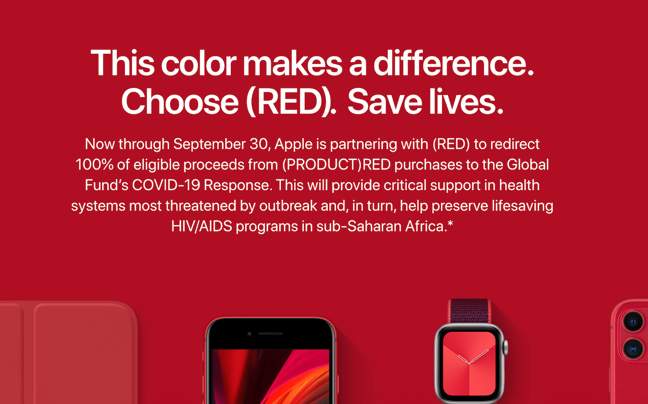（PRODUCT）REDのアップル製品、新型コロナウイルス対策へ利益が寄付されます