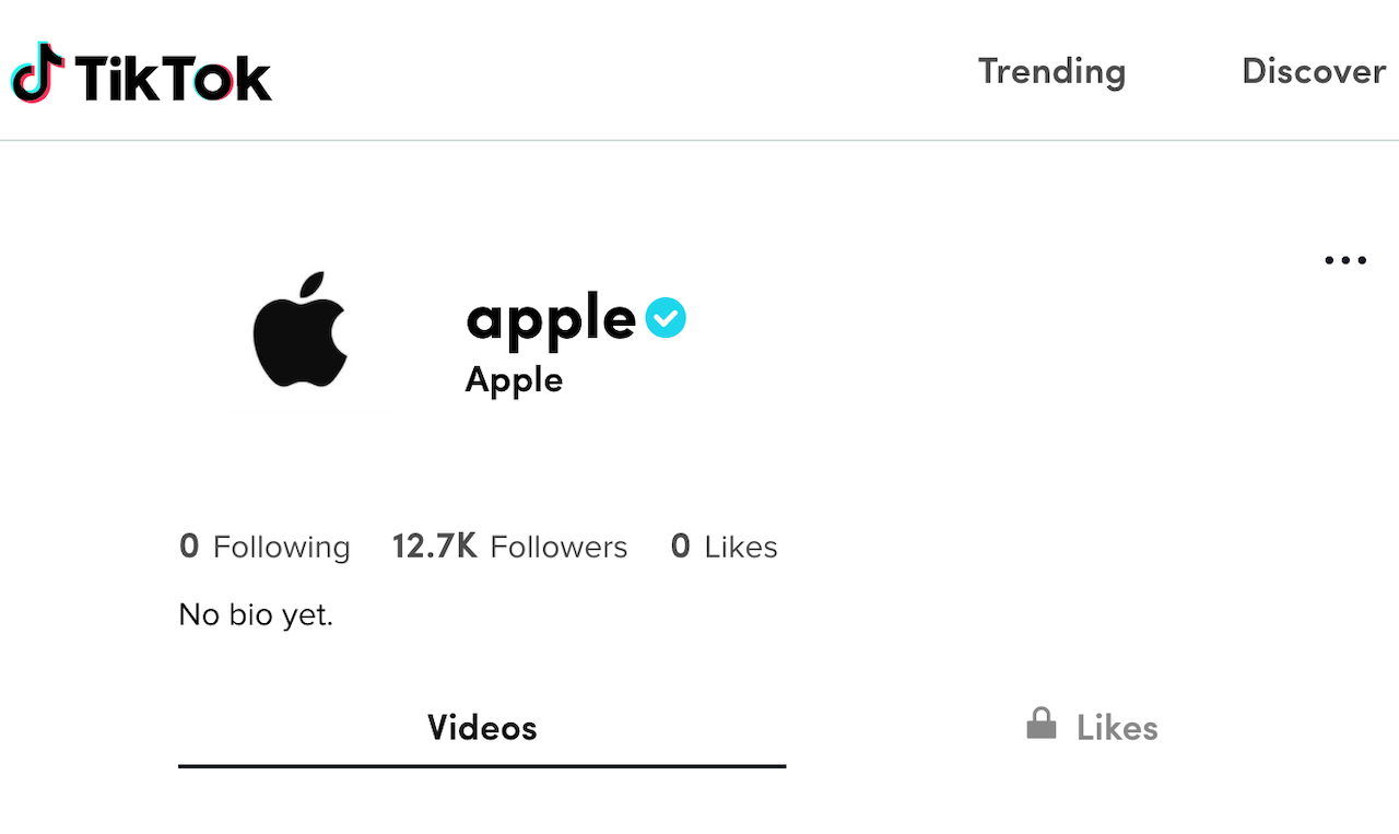 TikTokにリンゴマーク。Appleが公式アカウントを作成するも、投稿はまだなし