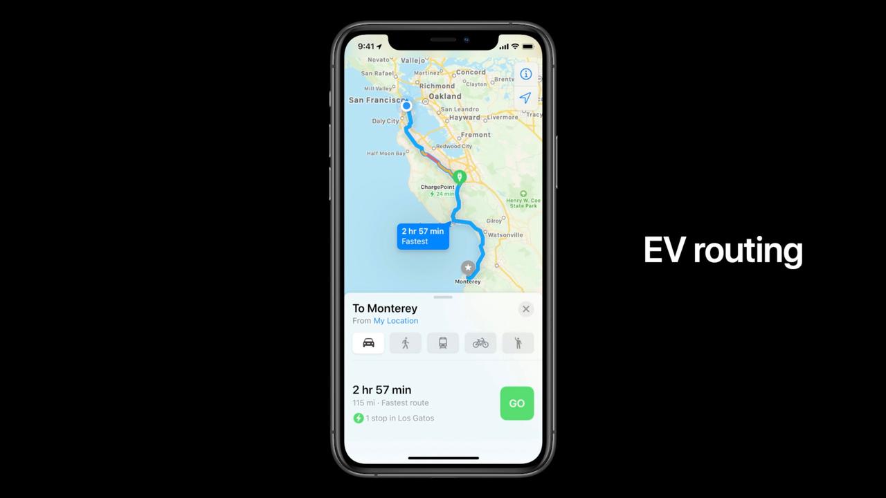 iOS 14のマップアプリ、EVの充電器の場所もナビできます #WWDC20