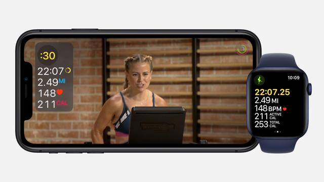Apple Watchの新サービス「Fitness+」をつかっている様子