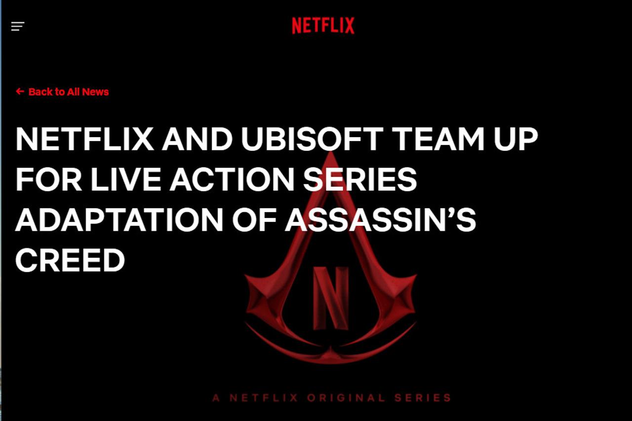 ゲーム『アサシンクリード』がドラマ化！ Netflixとゲーム会社のUbisoftが提携、アニメ化の可能性も
