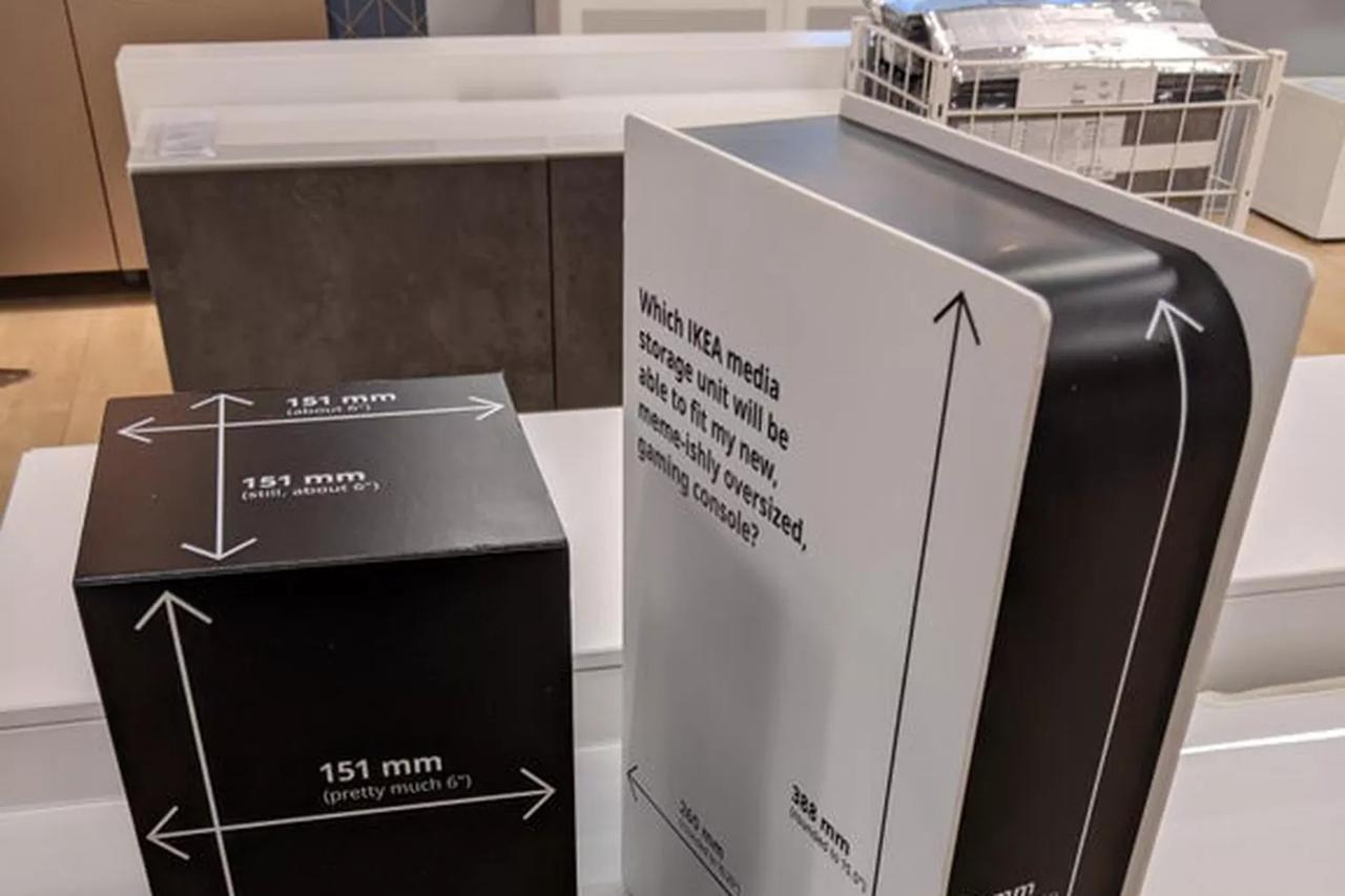 IKEAが優しすぎて泣いた… メディア棚コーナーにPS 5とXbox Xらしき箱置いてくれてる！