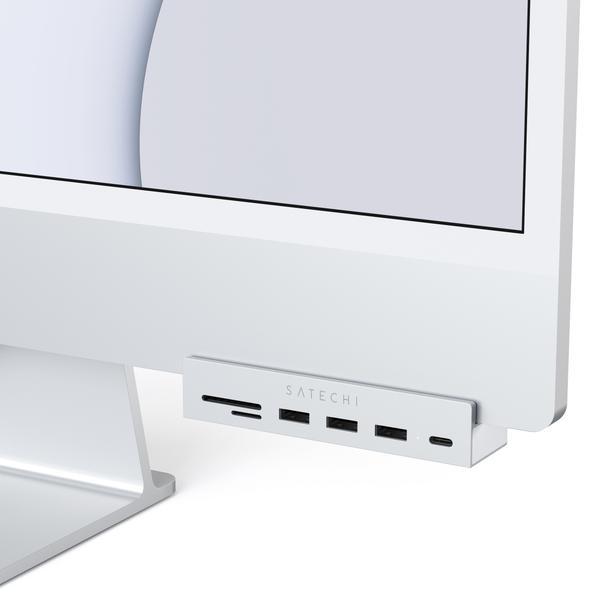 iMacのモニター下を有効活用したクランプ式USBハブ。便利だけど