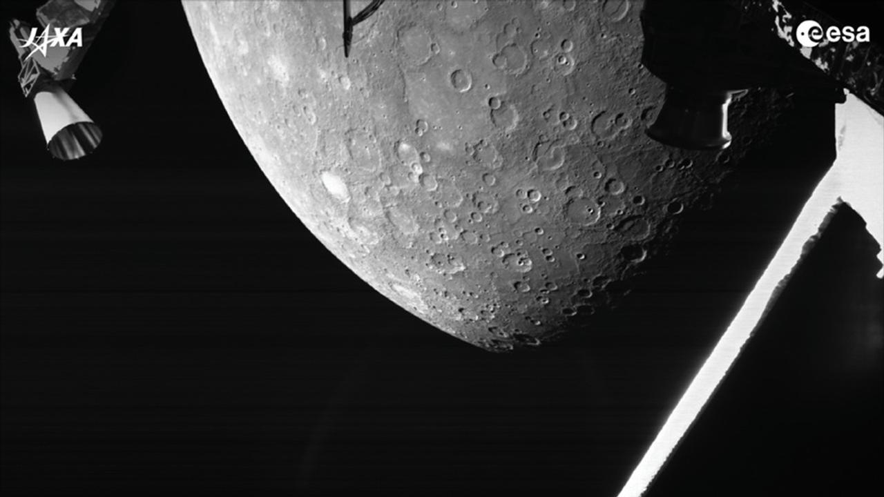ESAとJAXAによる水星探査計画、初の水星フライバイ画像が届きました