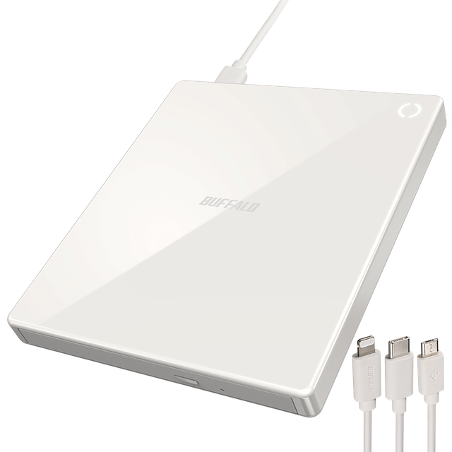 BUFFALO ラクレコ RR-C1-WH（ホワイト） CD録音ドライブ BUFFALO RR-C1-WH ラクレコ CDドライブ ホワイト 【公式通販】