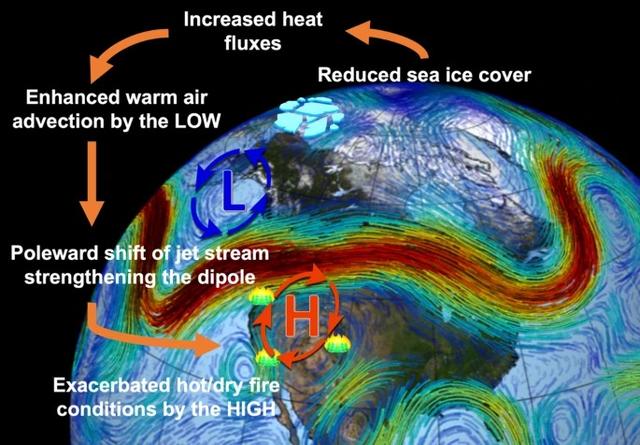 2021-11-26_IncreasinglargewildfiresoverthewesternUnitedStateslinkedtodiminishingseaiceintheArctic_01_Arcticdriventeleconnection