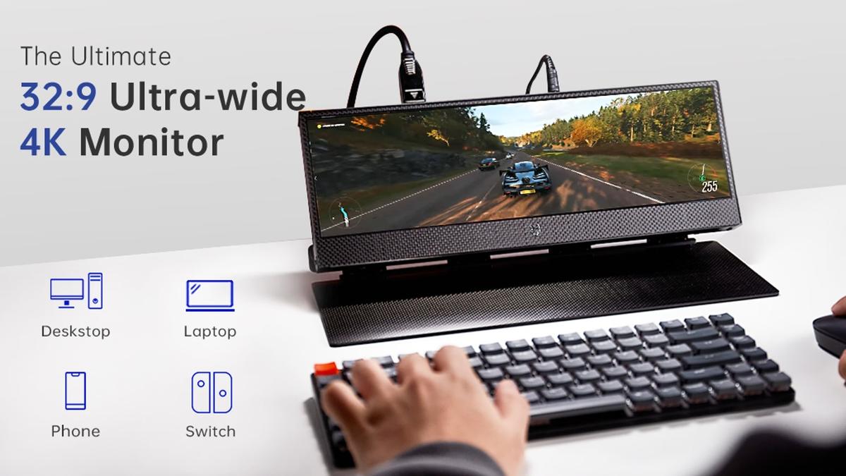 キーボード並みのサイズ感。14インチだけどウルトラワイドな4Kモニター 