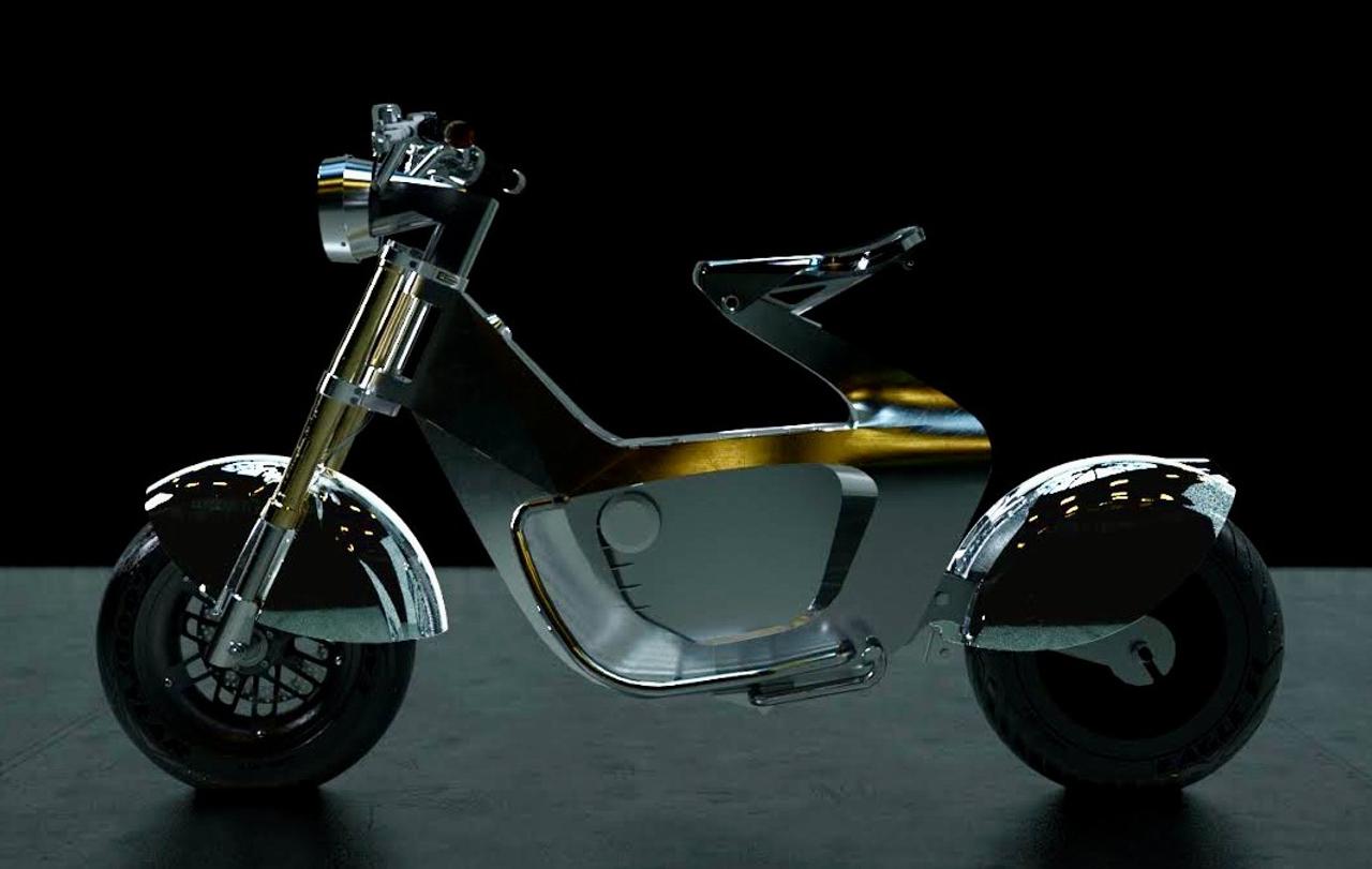 ステンレス板を切ってロボット・アームが形作るボディー。折り紙に触発されたEVスクーター｢STILRIDE SUS1｣