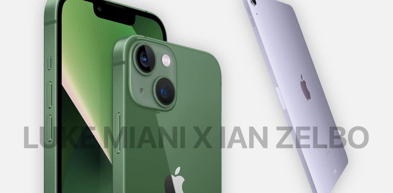 Green-iPhone-13-Purple-iPad-