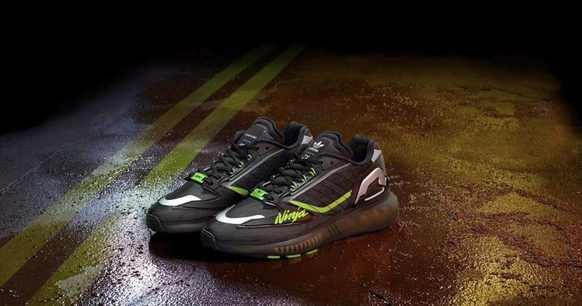 やす スニーカーもカワサキグリーン。adidasとKawasakiがコラボしました
