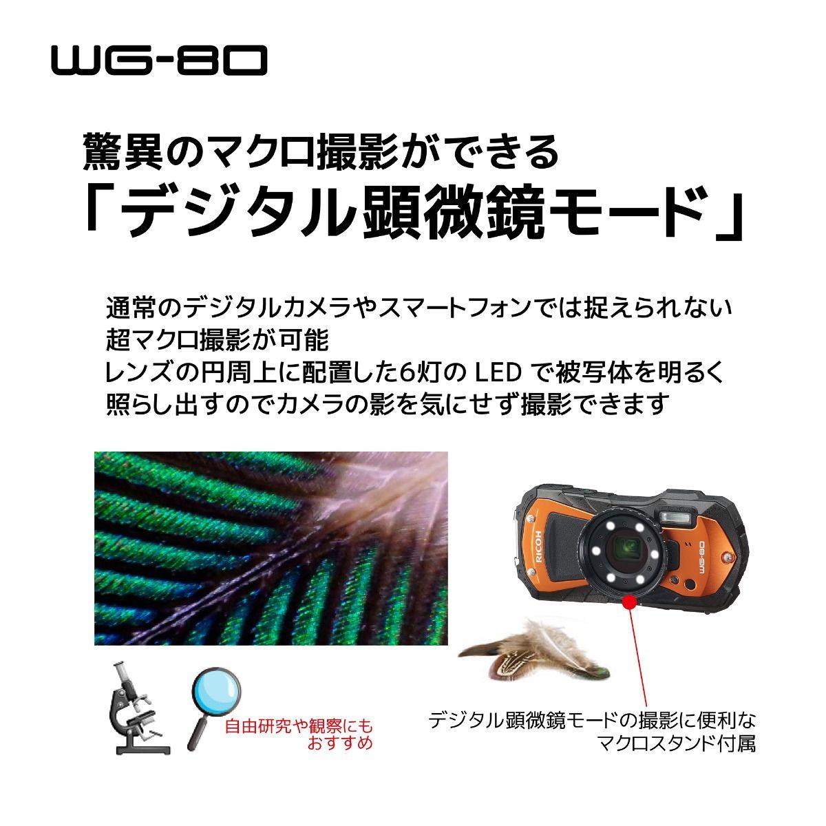 大人気新品 1台 デジタルカメラ 【新品・未使用】RICOH WG-80 代引き