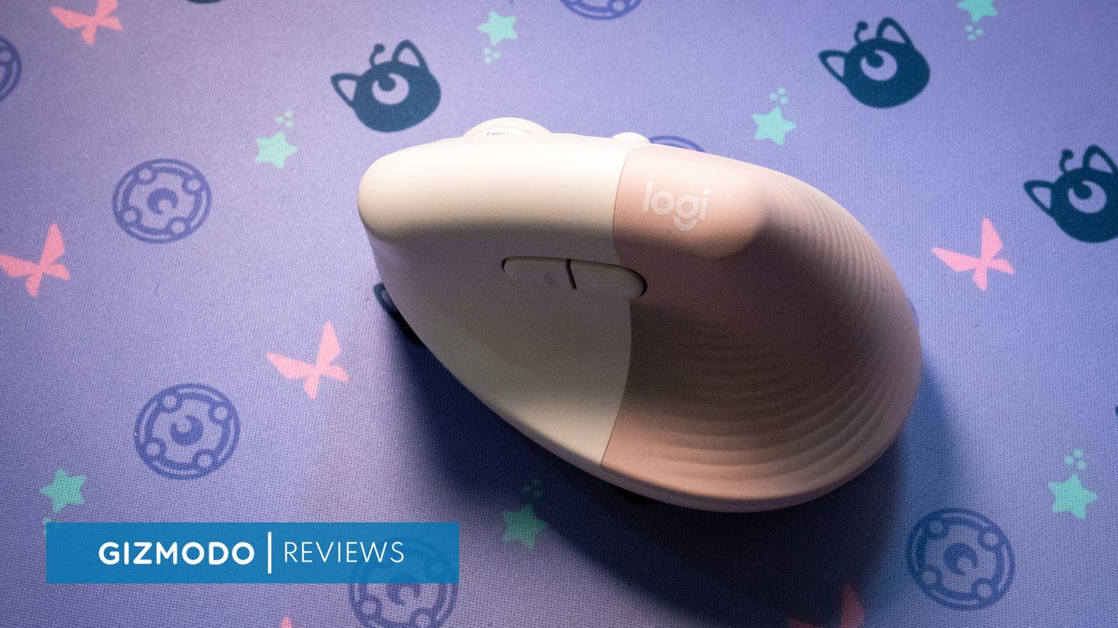 ロジクール　マウス　LIFT　ほぼ新品 lift-mouse-top-angle-rose-