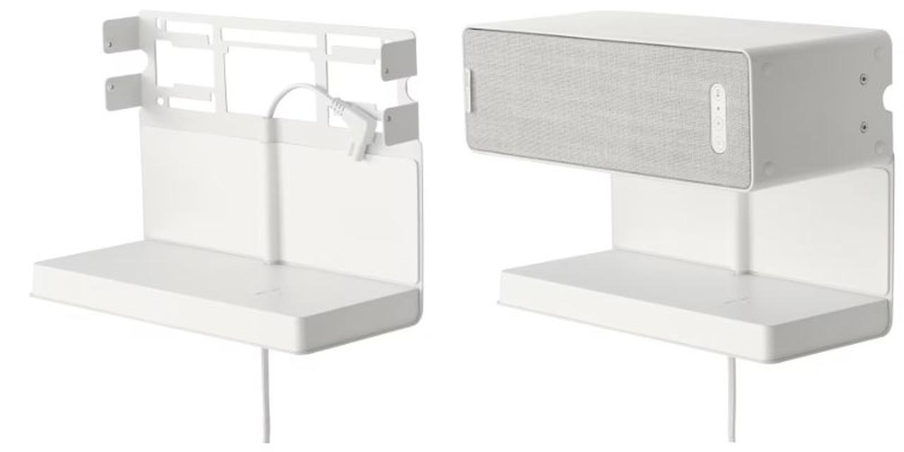 こりゃ便利。IKEAの無線スピーカーSYMFONISKを無線充電台にする棚