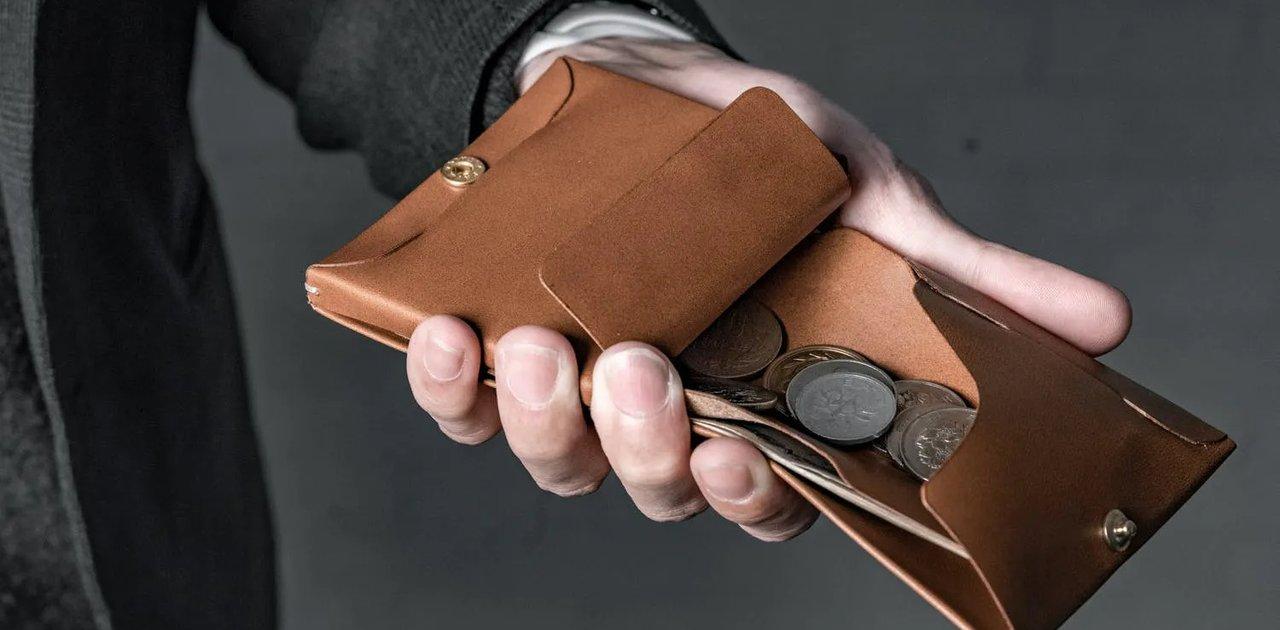 新品未使用】usuha-long 点と線 ギボシ ブルー 長財布 ミニマリスト