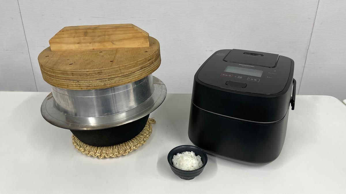 炊飯器「おどり炊き」ボディをくり抜いたら、かまど並みに沸騰してて