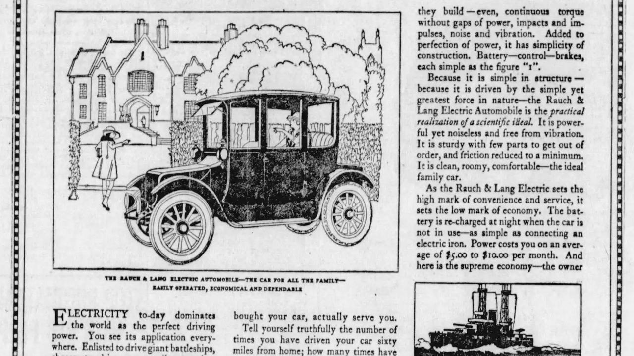 100年前の電気自動車の広告メッセージ、現代にも通じるものがある