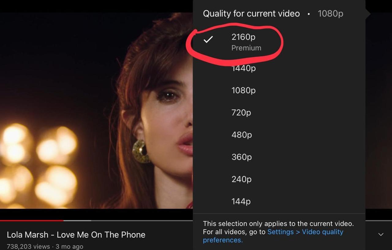 YouTubeで4K画質を選ぶには「YouTube Premium」加入が必要になるかもしれません
