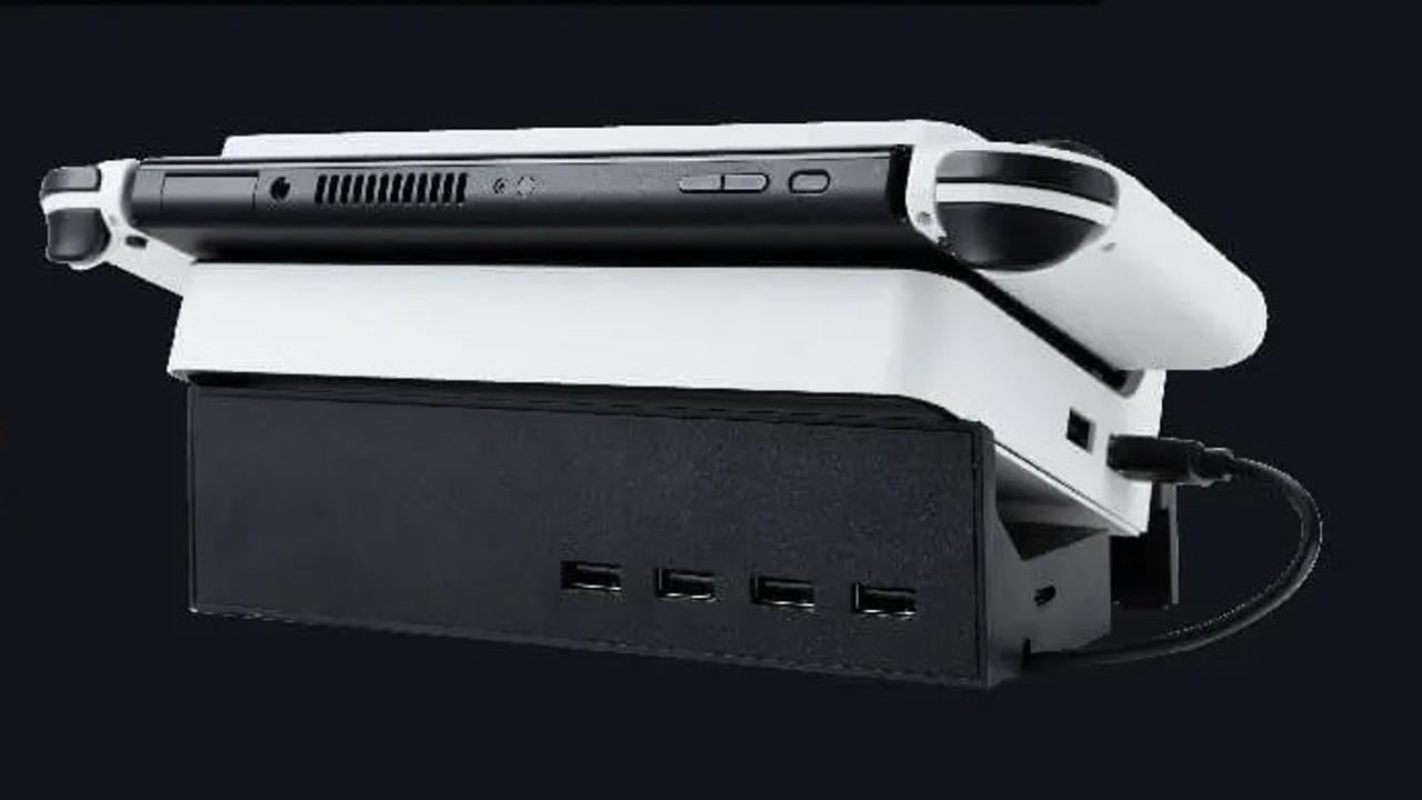 Switch有機ELモデルをドックごと斜め20度に寝かせるスタンド。USB×4で 