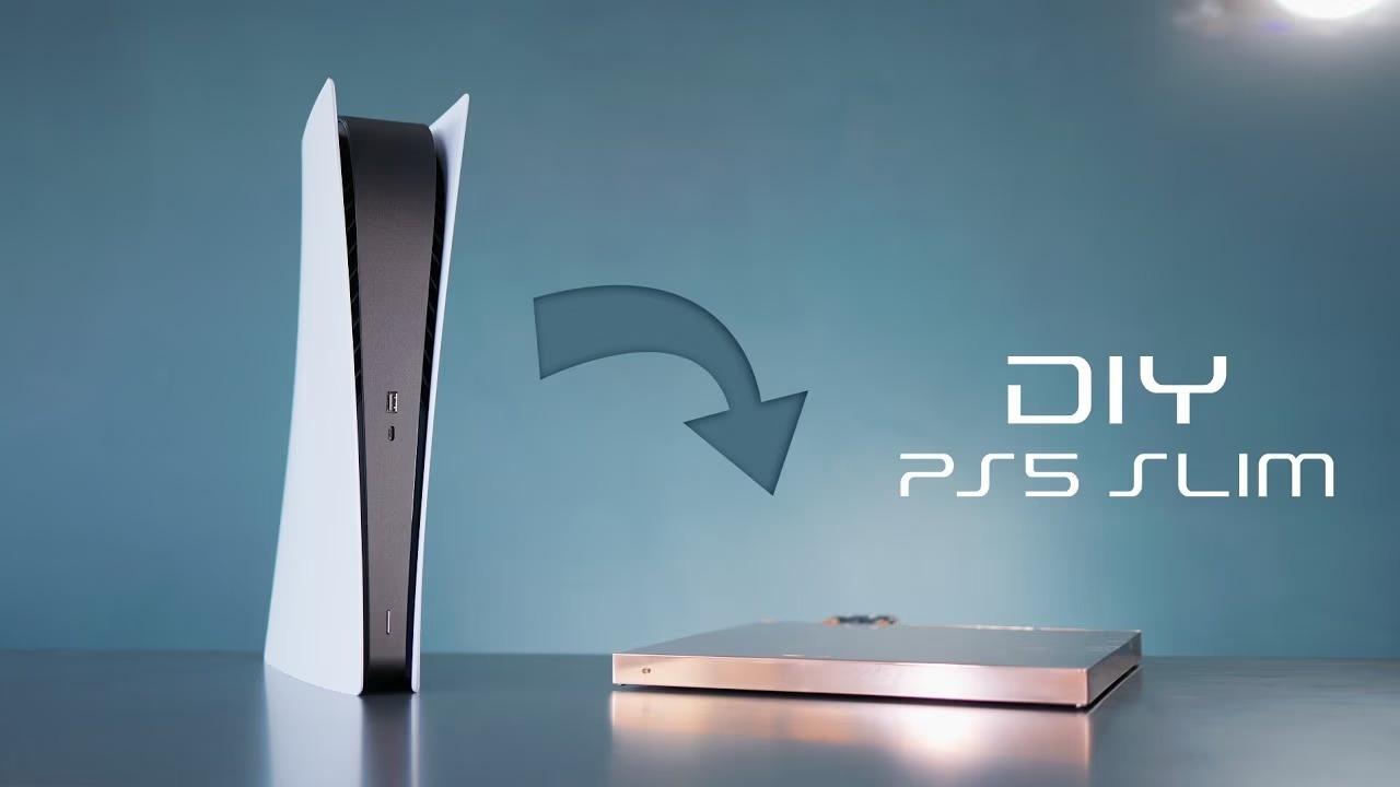 薄さ2cm！魔改造でぺったんこになった水冷式｢PlayStation 5 slim｣