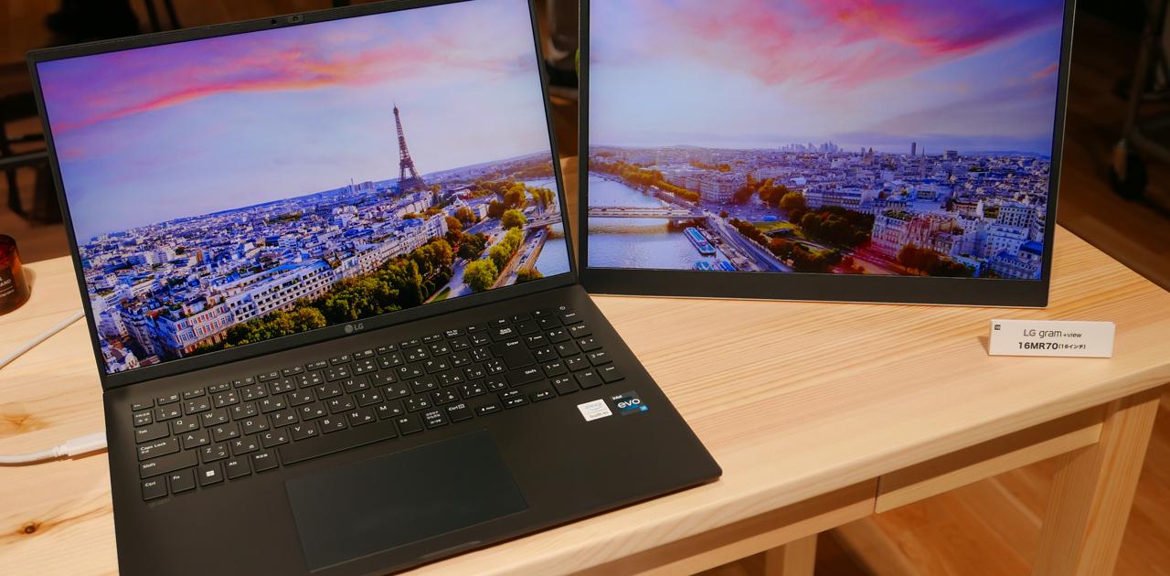 開封のみ／モバイルモニターLG gram view 敷ける 16型 16MR70